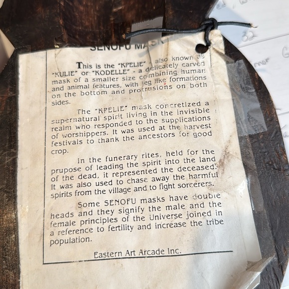 Kulie or Kodelle Beaded African Mask Wooden - Picture 3 of 3